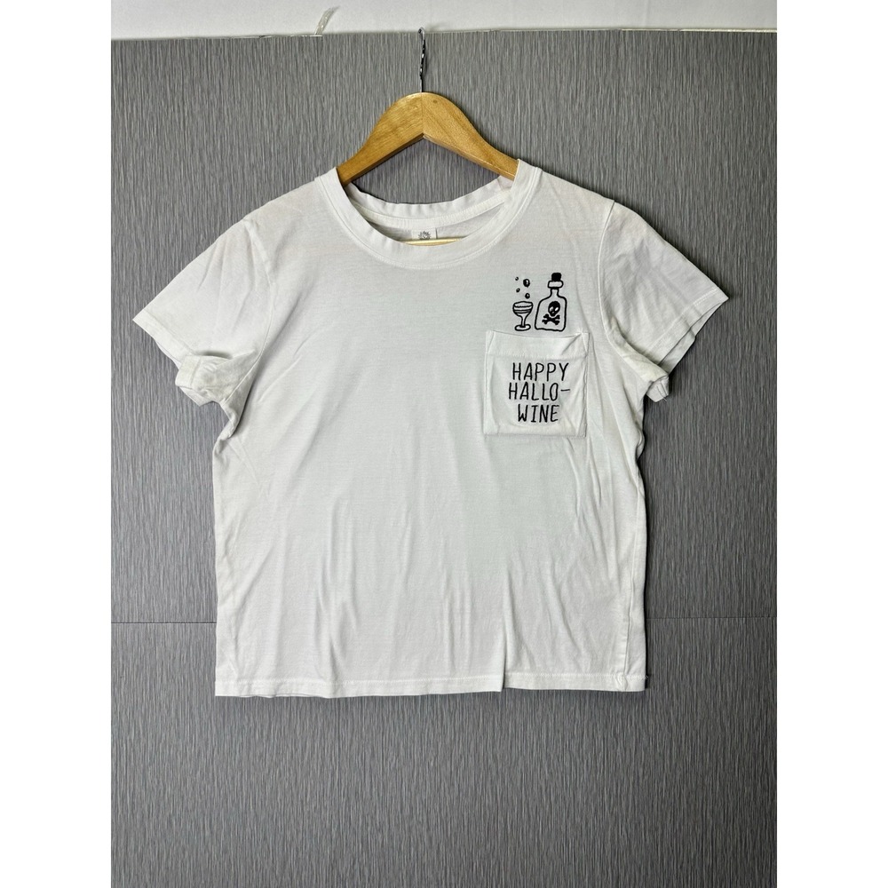 HAPPY HALLO-WINE T SHIRT Halloween SHORT SLEEVES‎ Size Medium